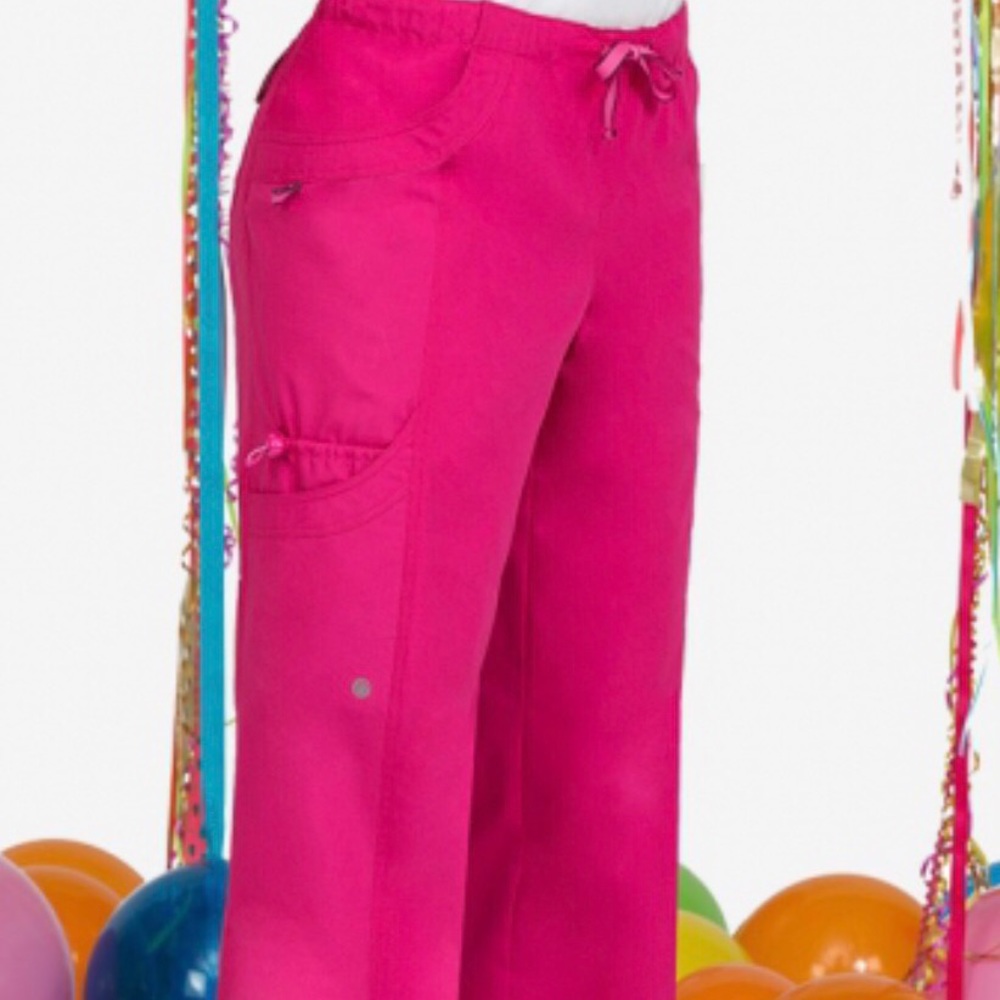 Pink Cargo Scrub Pants